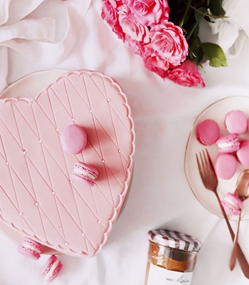 Valentine's Day Heart Shape Cake - Pink Double Height