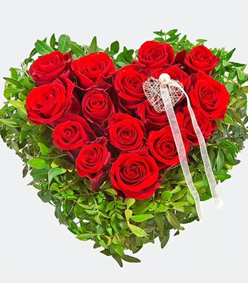 Valentine's Day Red Roses Heart Shape Bouquet