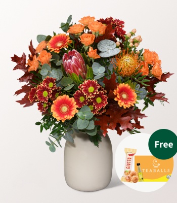 Vibrant Exotic Flower Mix with Orange Pincushion & Pink Protea