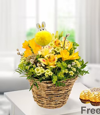 Easter Flower Basket With Chocolate