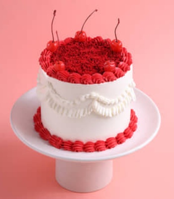Cherries N Cheers Red Velvet Cake
