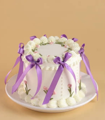 Floral Swirls Ribbon Cake