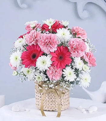 Gerberas & Carnations Basket