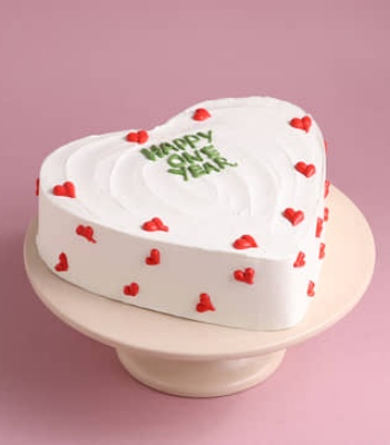 Happy One Year Heart Pineapple Cake