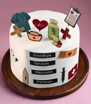 Healthcare Theme Retirement Cake