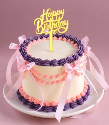 Lavender Blush Ribbon Cake