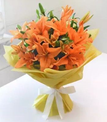 Orange Asiatic Lilies - 6 Stems