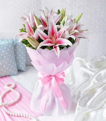 Pink Oriental Lilies - 6 Lilies
