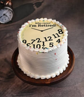 Retirement Clock Theme Cake