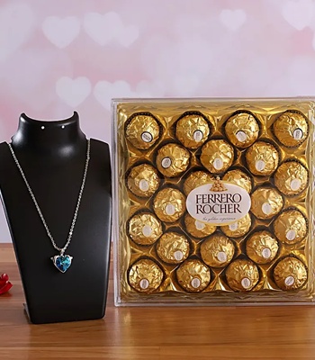 Valentine's Day Pendant & Ferrero Rocher Chocolate Box