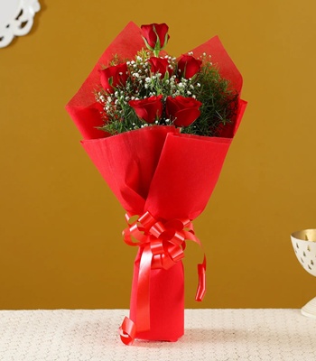 Valentine's Day Red Roses - 6 Stems