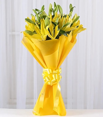 Yellow Asiatic Lily Bouquet - 8 Stems