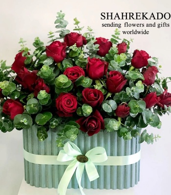 Crimson Rose Greenery Bouquet