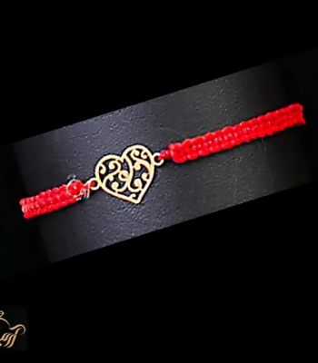 Gold bracelet - wrought iron heart design
