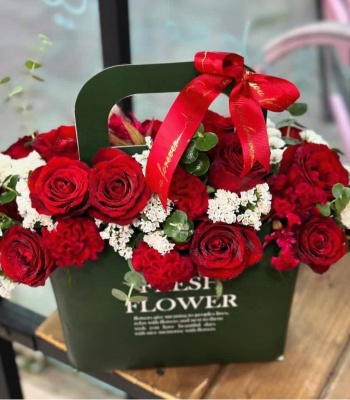Red Roses In Bag