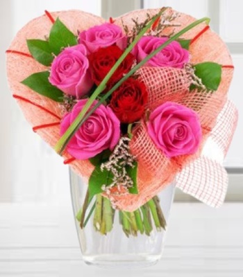 Passionate Petals Bouquet - Fresh Roses with Seasonal Flowers