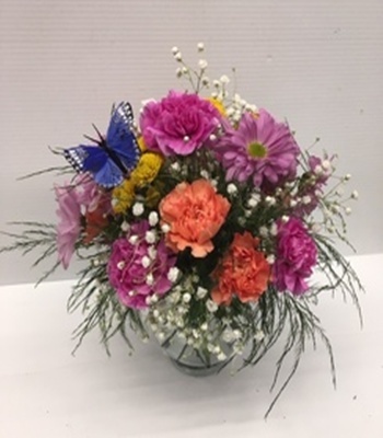 Assorted Flowers in Glass Vase