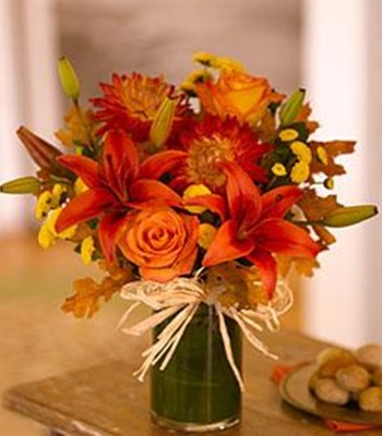 Orange Flowers in Vase