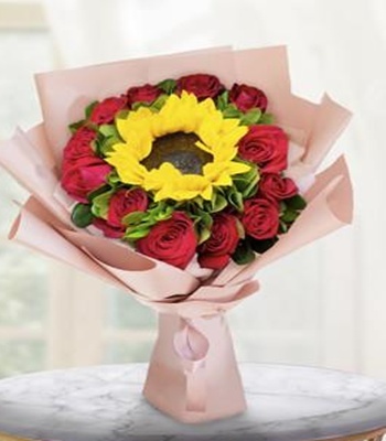 Rose And Sunflower Bouquet