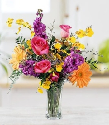 Seasonal Flowers In Vase