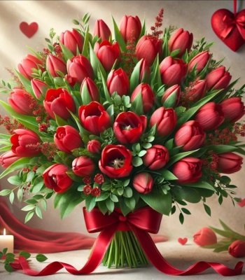 100 Red Tulips