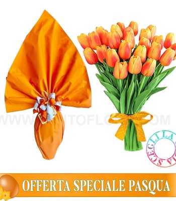 Easter Egg and Tulips