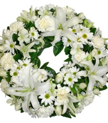 White Funeral Wreath