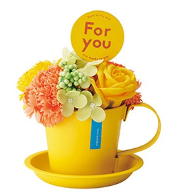 Artificial Carnation & Hydrangea Soap Flowers in Mug