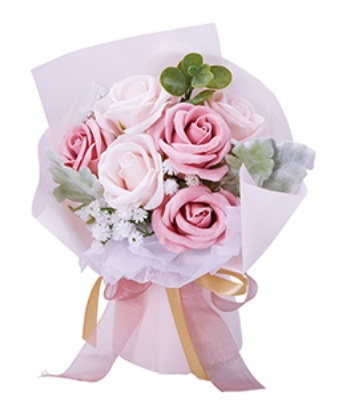 Pretty Pink Decorative Soap Flower Bouquet