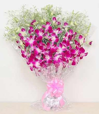 Classic Purple Dendrobium Orchid Bouquet