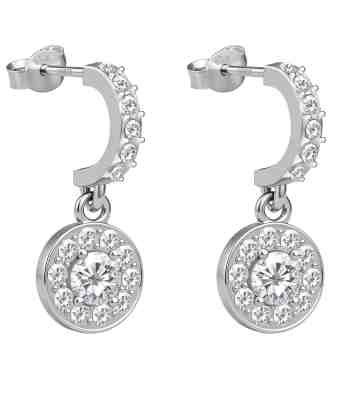 Arc Drop Stud Earrings In 925 Sterling Silver