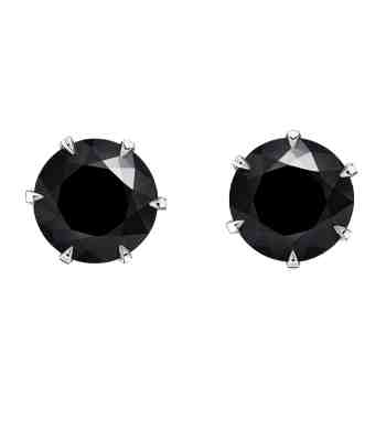 Black Earrings For Women Solitaire Studs In 925 Sterling Silver