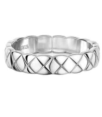 Boys Silver Ring Design: Criss Cross Adjustable 925 Sterling Silver