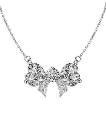 Celestial Ribbon Heart Pendant With Chain In 925 Sterling Silver