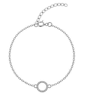 Circle Of Life Bracelet With American Diamond In Sterling Silver