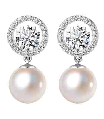 Circle Of Life Pearl Earrings For Women In 925 Sterling Silver