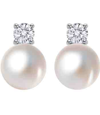 Classic Pearl Solitaire Earrings In 925 Sterling Silver