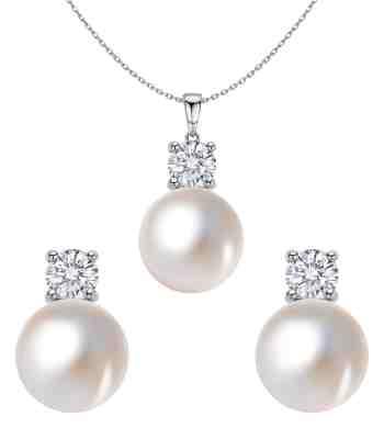 Classic Pearl Solitaire Pendant Set In 925 Sterling Silver
