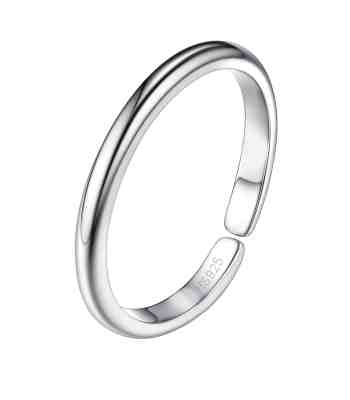 Classic Single Band Adjustable Toe Ring In 925 Sterling Silver