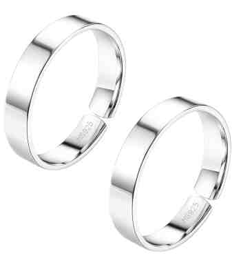 Classic Thick Toe Rings Pair, Adjustable In 925 Sterling Silver
