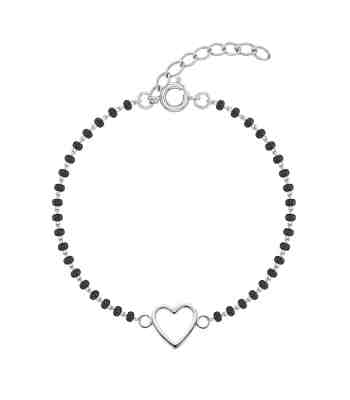 Dazzling Heart Mangalsutra Bracelet For Women In 925 Sterling Silver