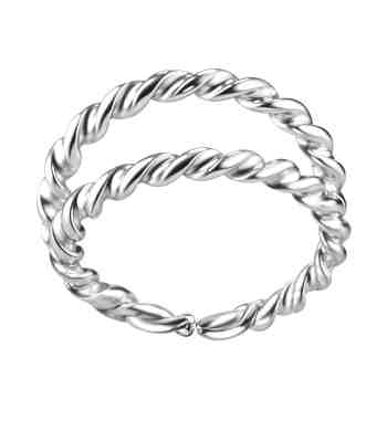 Double Braided Nose Ring In 925 Sterling Silver For Women
