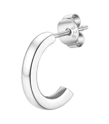 Ear Rings For Men | Glistening Half Hoop Studs In Sterling Silver