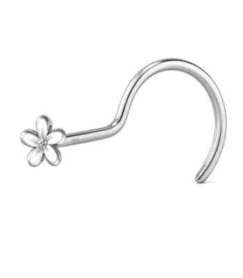 Floral Nose Pin, Daisy Delight Design In 925 Sterling Silver