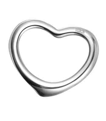 Hollow Heart Pendant Necklace In 925 Sterling Silver