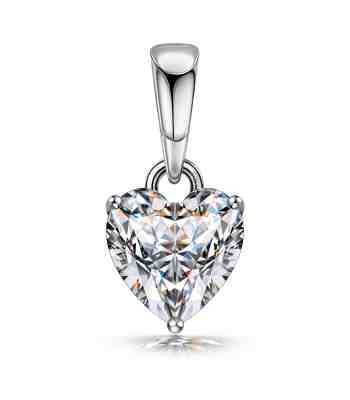 Hypnotic Heart Solitaire Pendant In 925 Sterling Silver