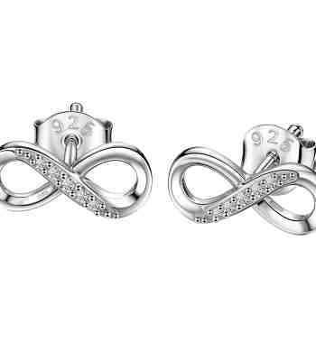 Infinite American Diamond Stud Earrings In 925 Sterling Silver