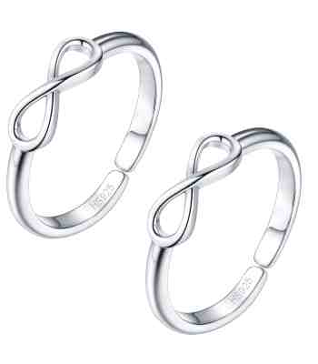 Infinity Eternal Toe Rings, Adjustable 925 Sterling Silver