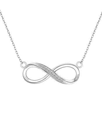 Infinity Pendant With American Diamond In 925 Sterling Silver