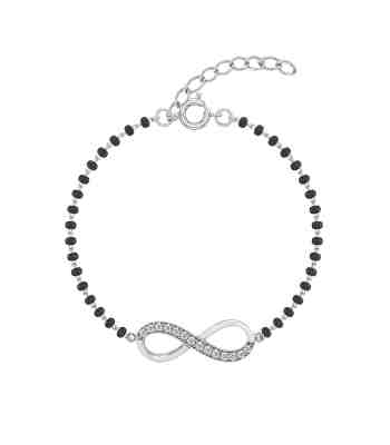 Limitless Studded Infinity Mangalsutra Bracelet For Women In 925 Sterling Silver